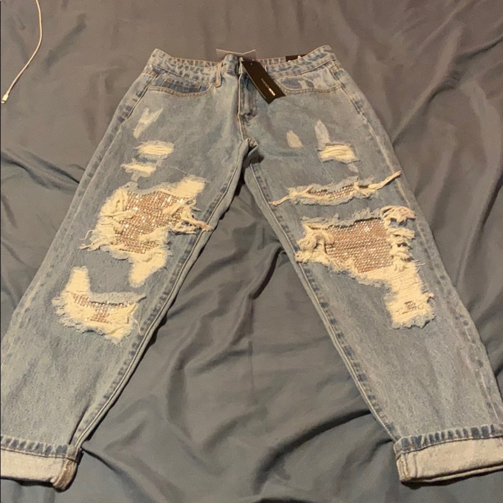 Light Blue Wash Boyfriend Jeans